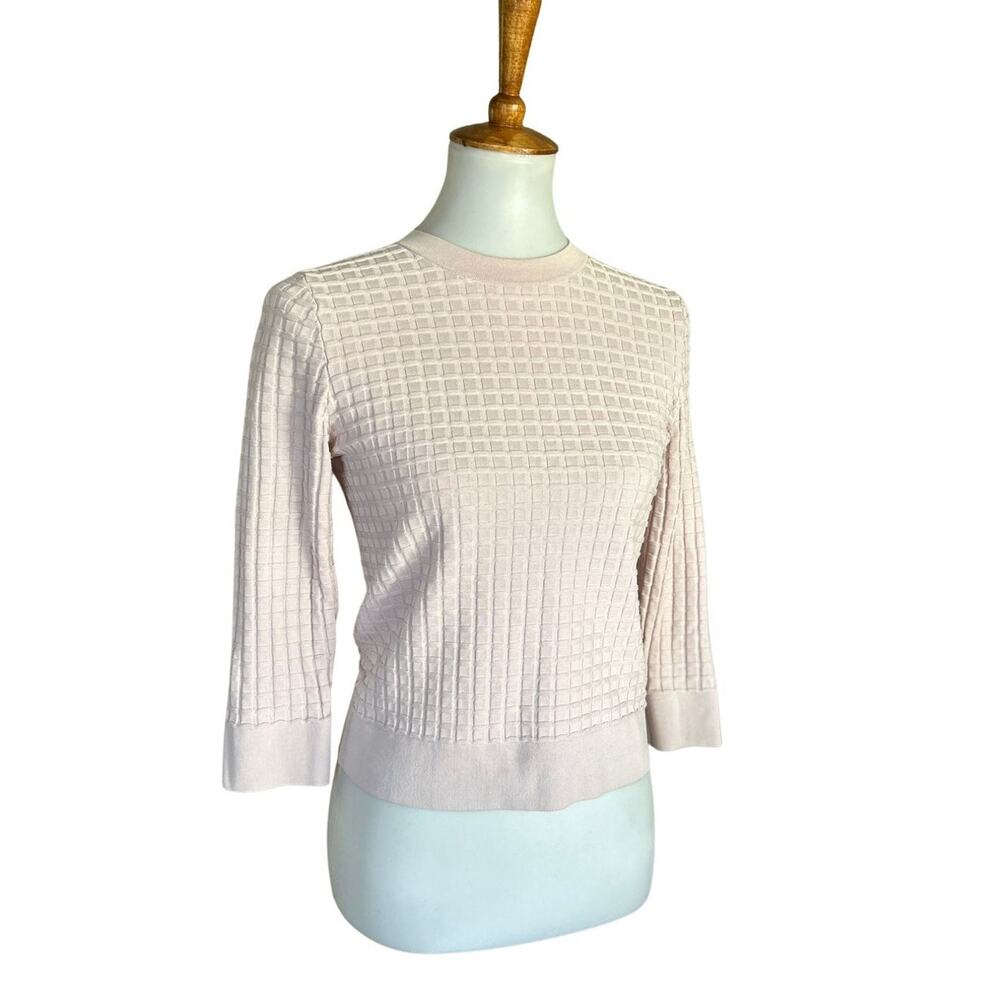 COS Pastel Pink Cotton Waffle Sweater XS